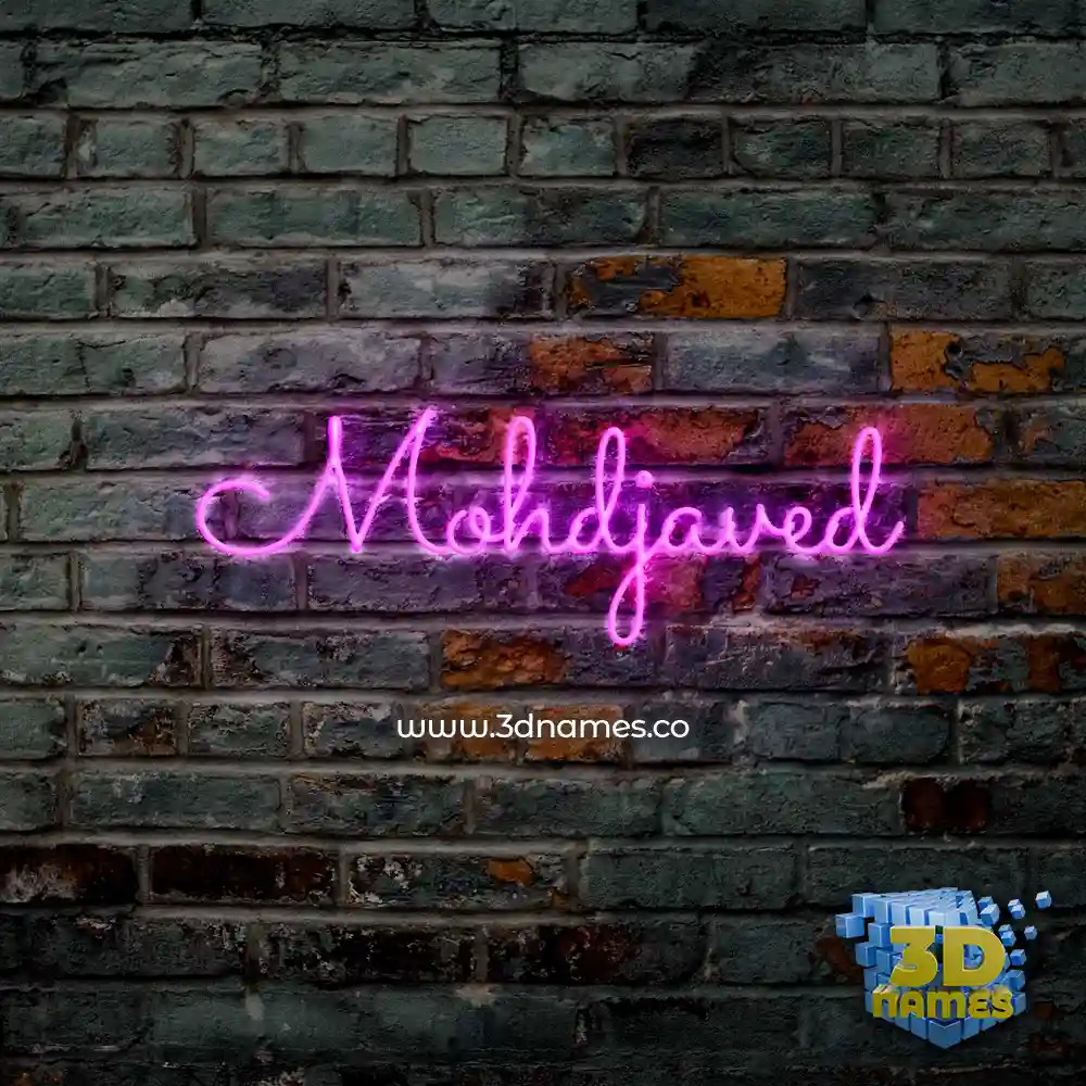 mohdjaved in Pink Neon style - 3D name wallpaper