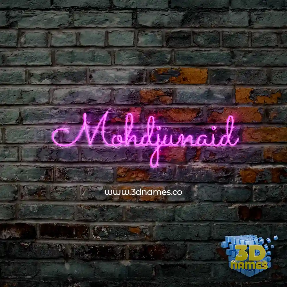 mohdjunaid in Pink Neon style - 3D name wallpaper