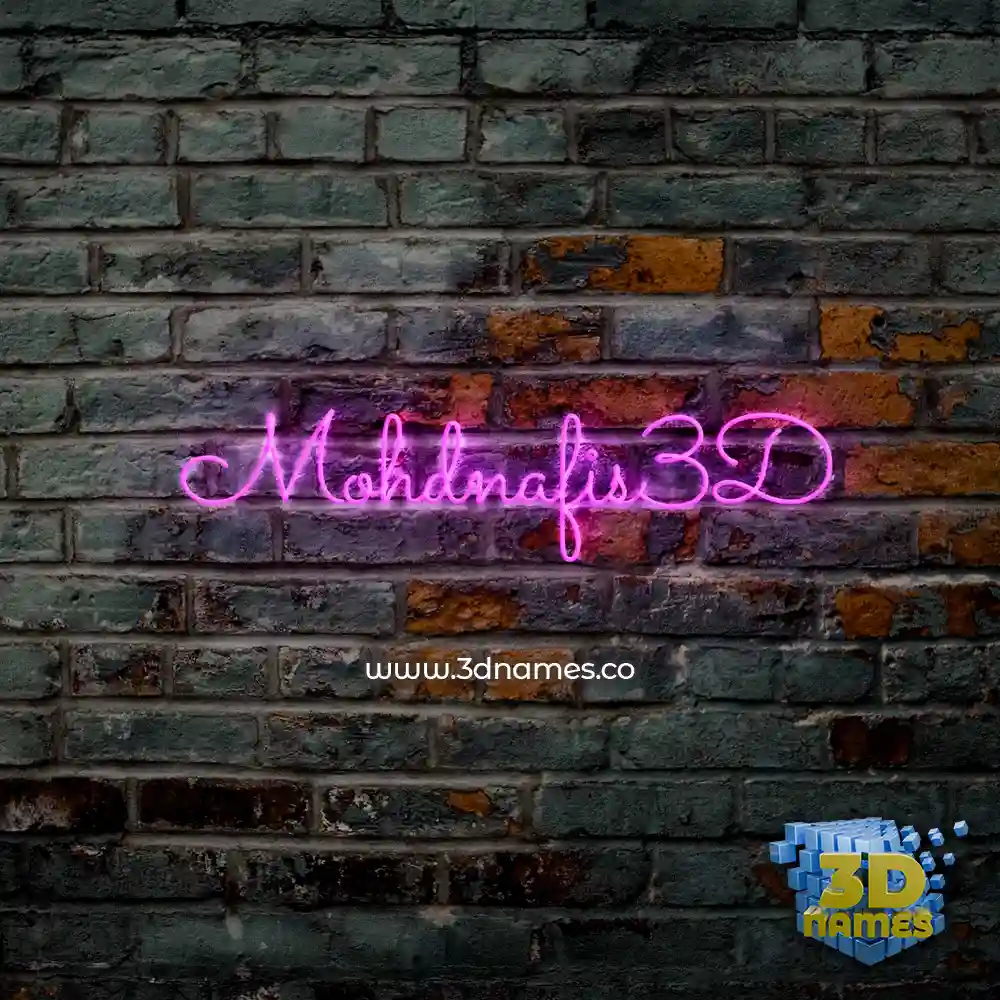 mohdnafis3d in Pink Neon style - 3D name wallpaper