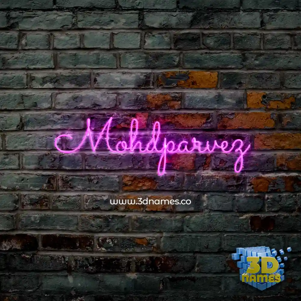 mohdparvez in Pink Neon style - 3D name wallpaper
