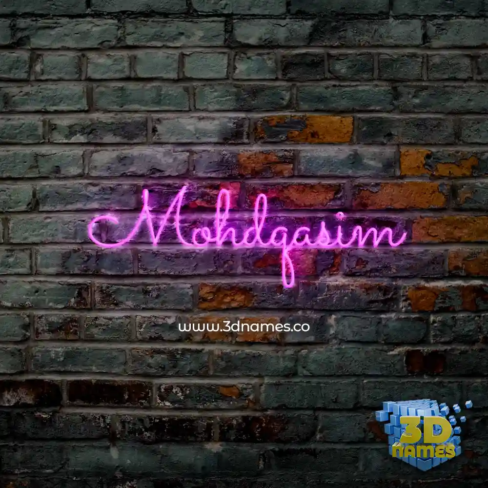 mohdqasim in Pink Neon style - 3D name wallpaper