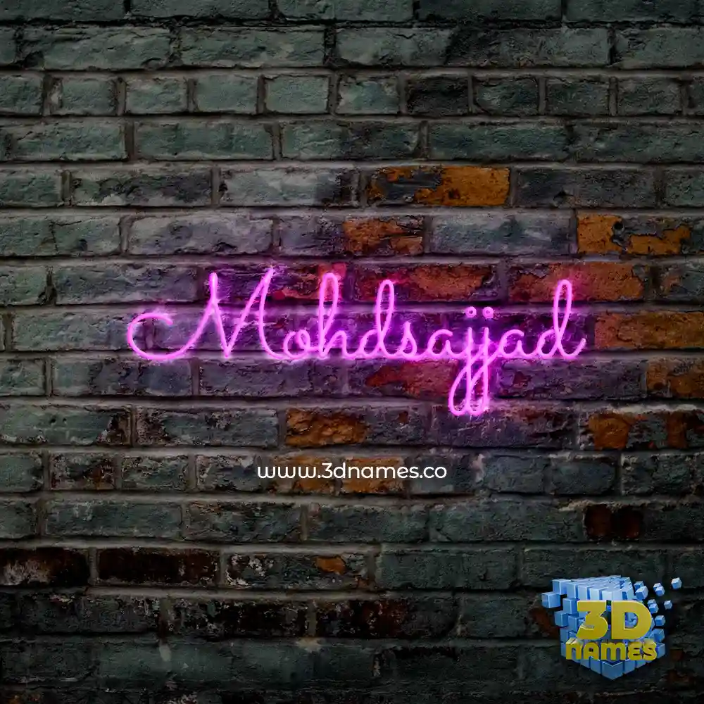 mohdsajjad in Pink Neon style - 3D name wallpaper