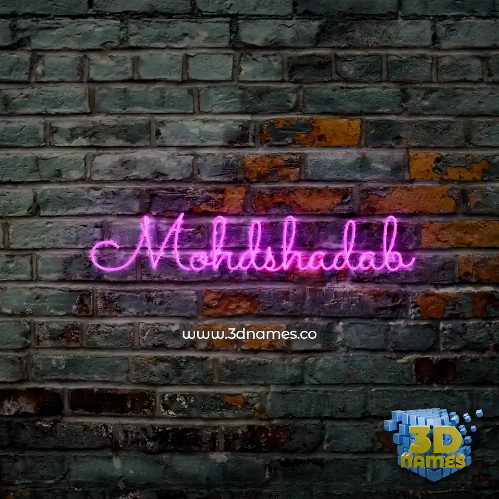 mohdshadab in Pink Neon style - 3D name wallpaper