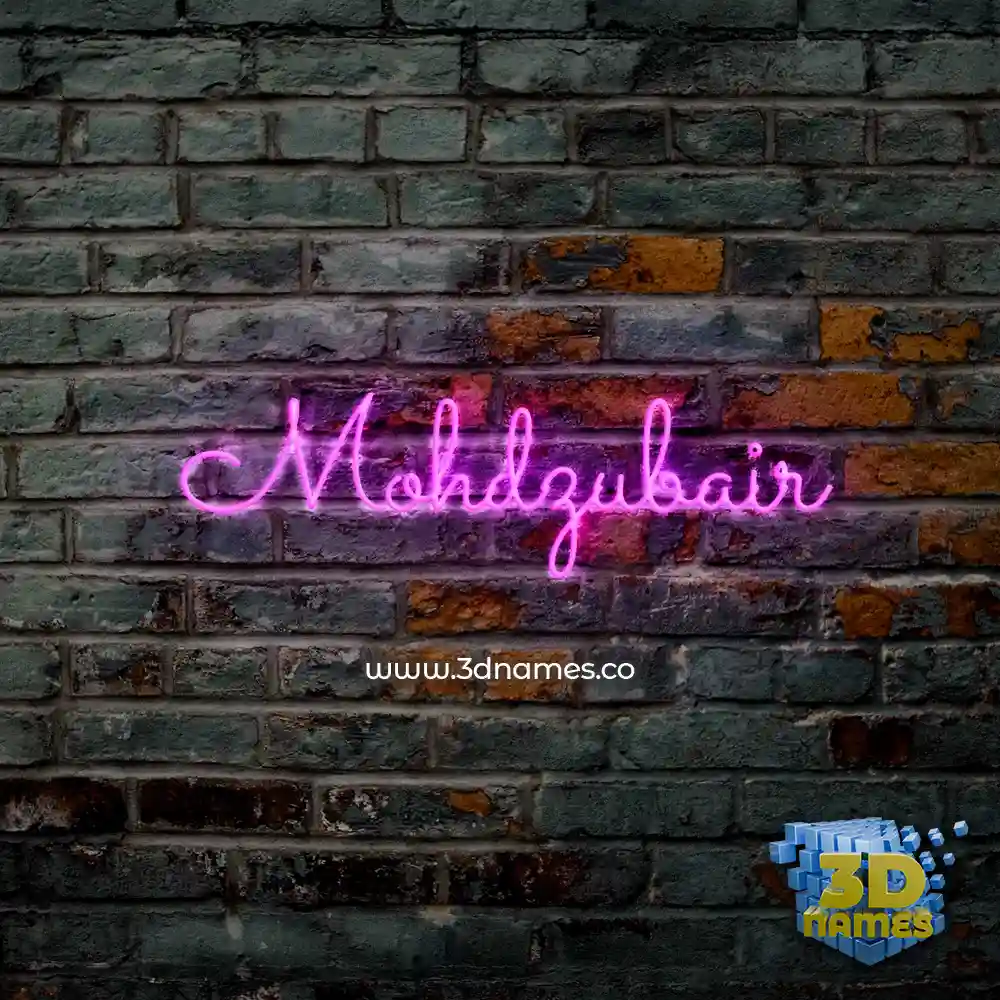 mohdzubair in Pink Neon style - 3D name wallpaper