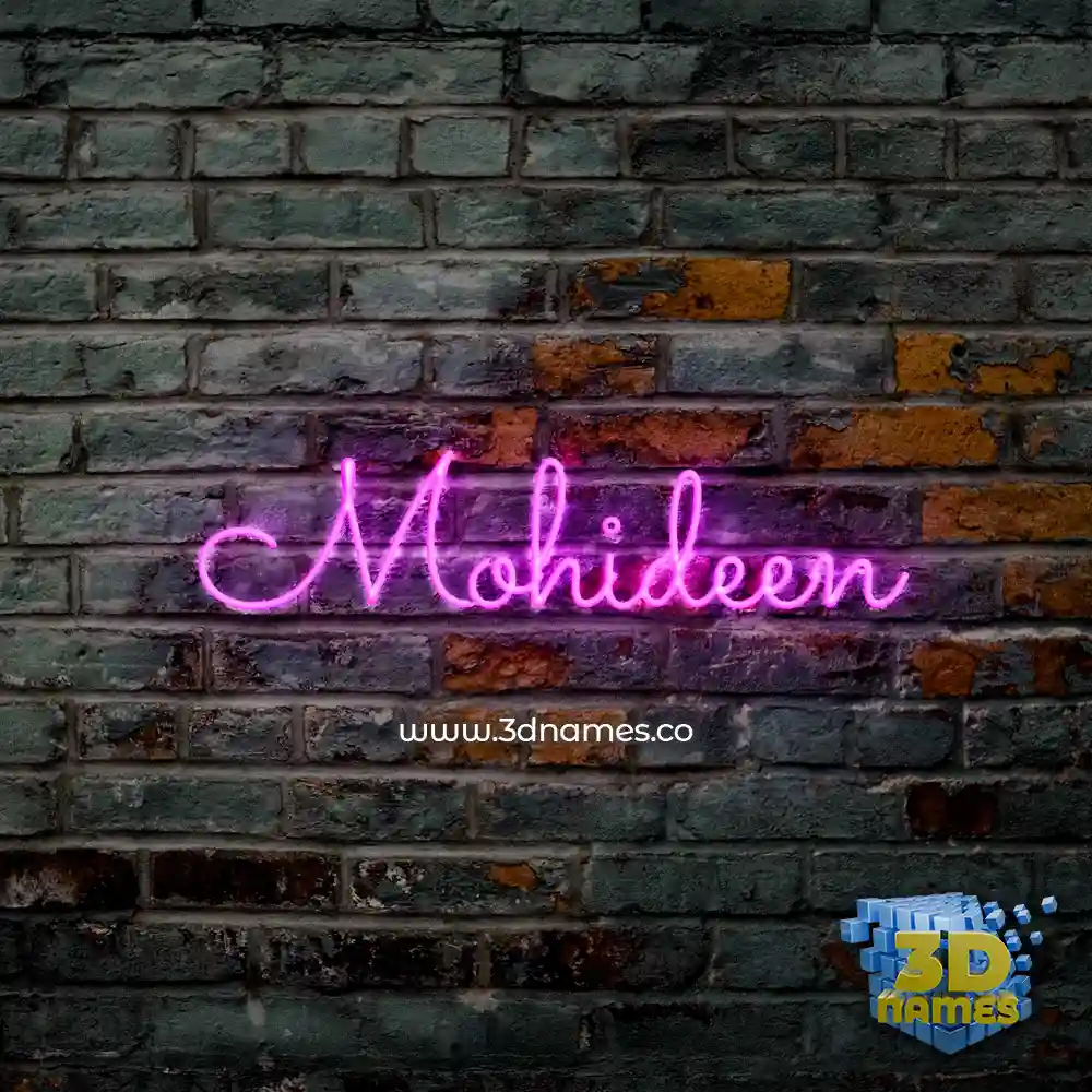 mohideen in Pink Neon style - 3D name wallpaper