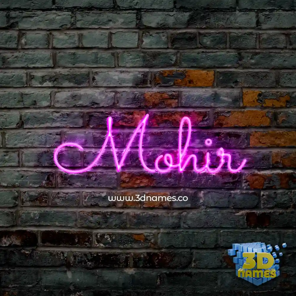 mohir in Pink Neon style - 3D name wallpaper