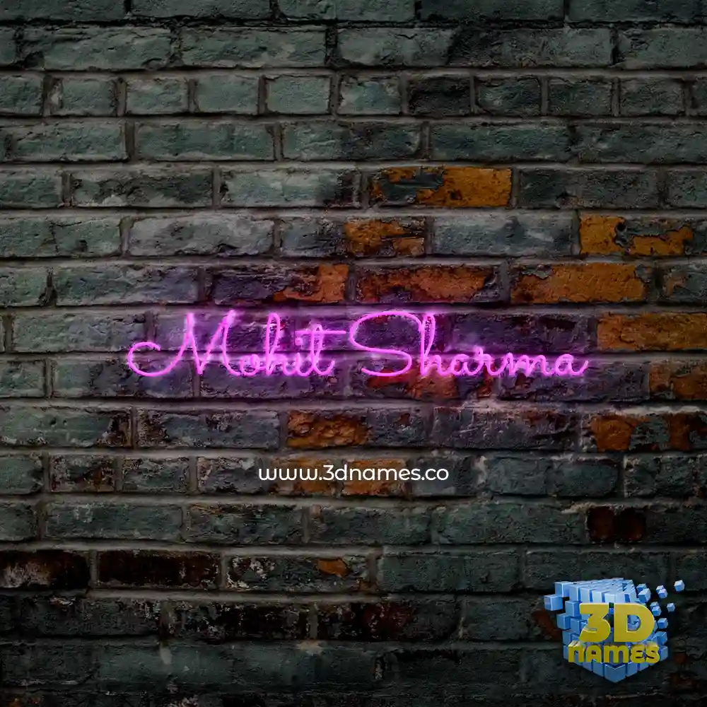 mohit sharma in Pink Neon style - 3D name wallpaper