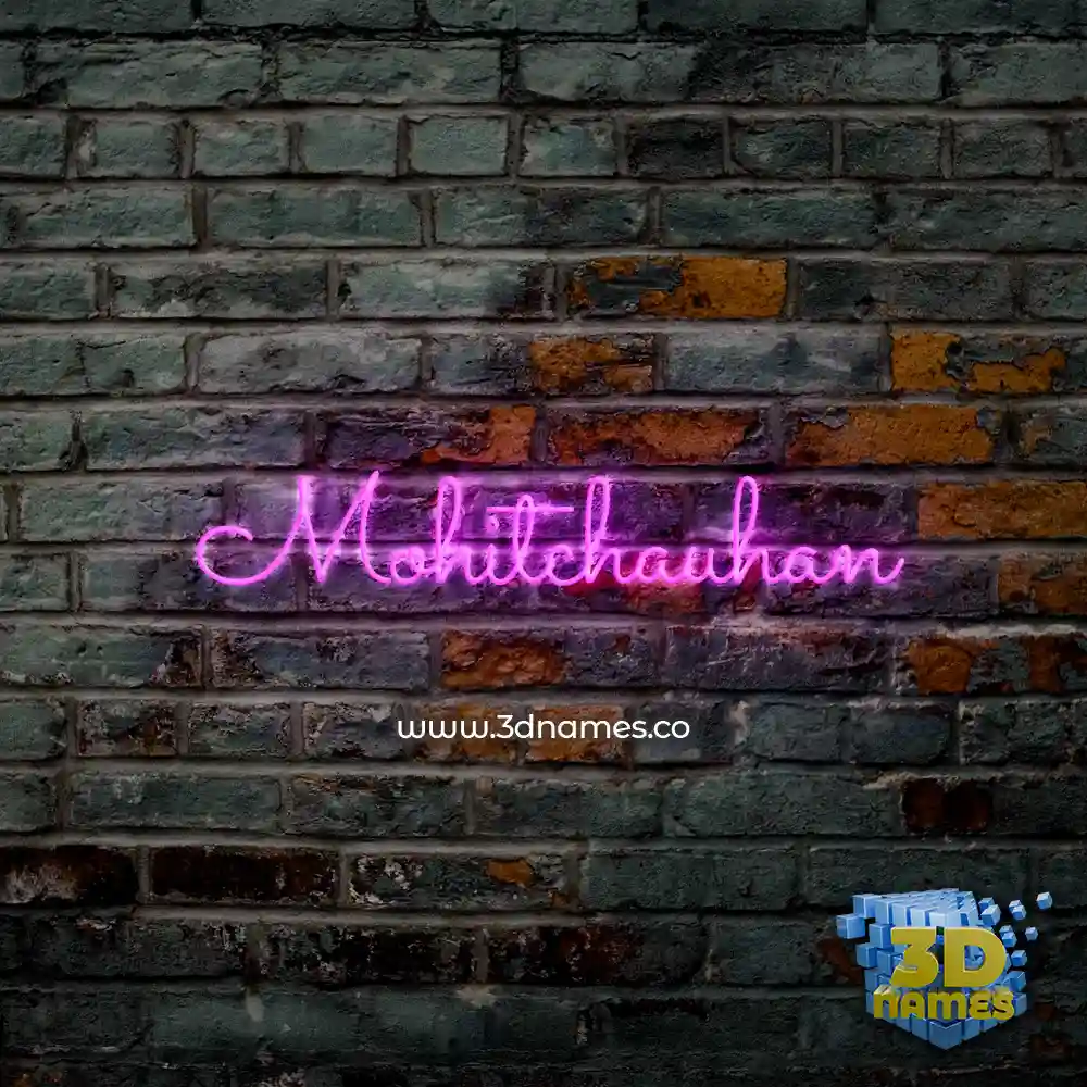 mohitchauhan in Pink Neon style - 3D name wallpaper