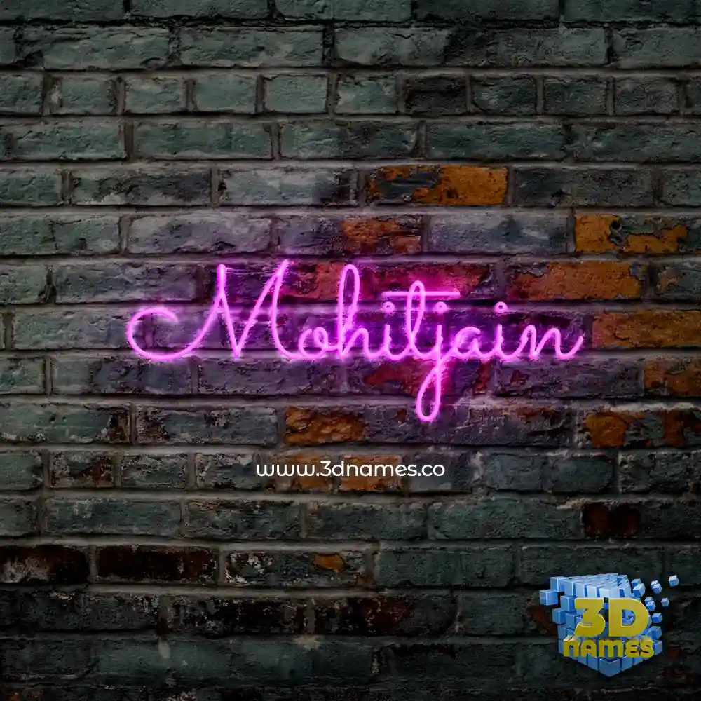 mohitjain in Pink Neon style - 3D name wallpaper