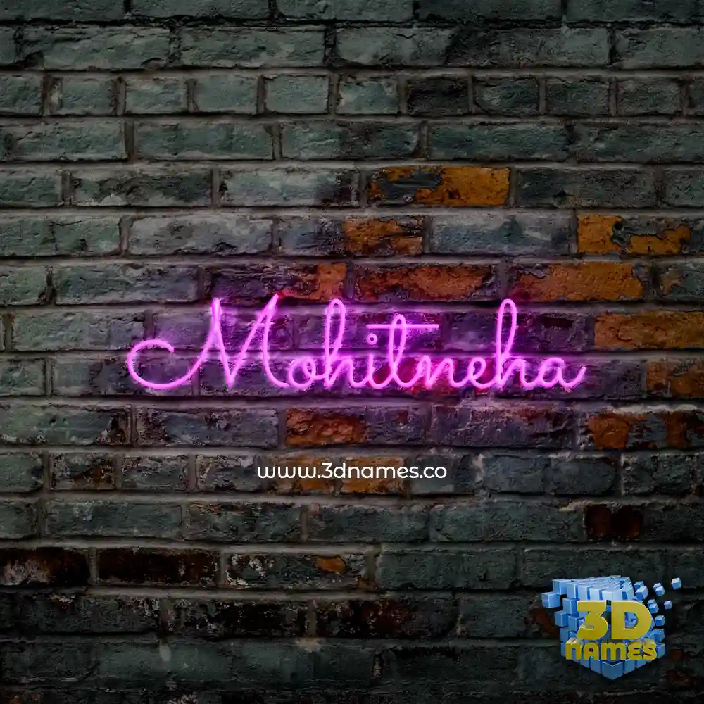 mohitneha in Pink Neon style - 3D name wallpaper