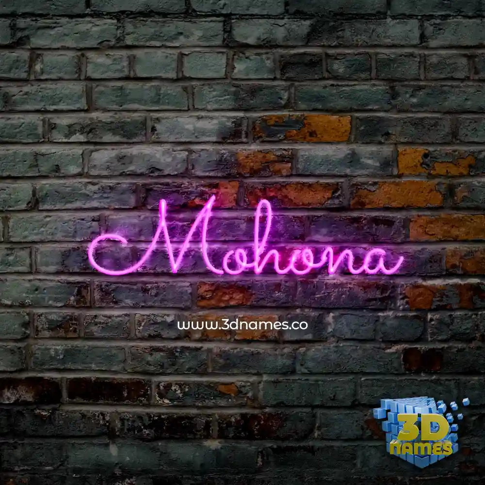mohona in Pink Neon style - 3D name wallpaper