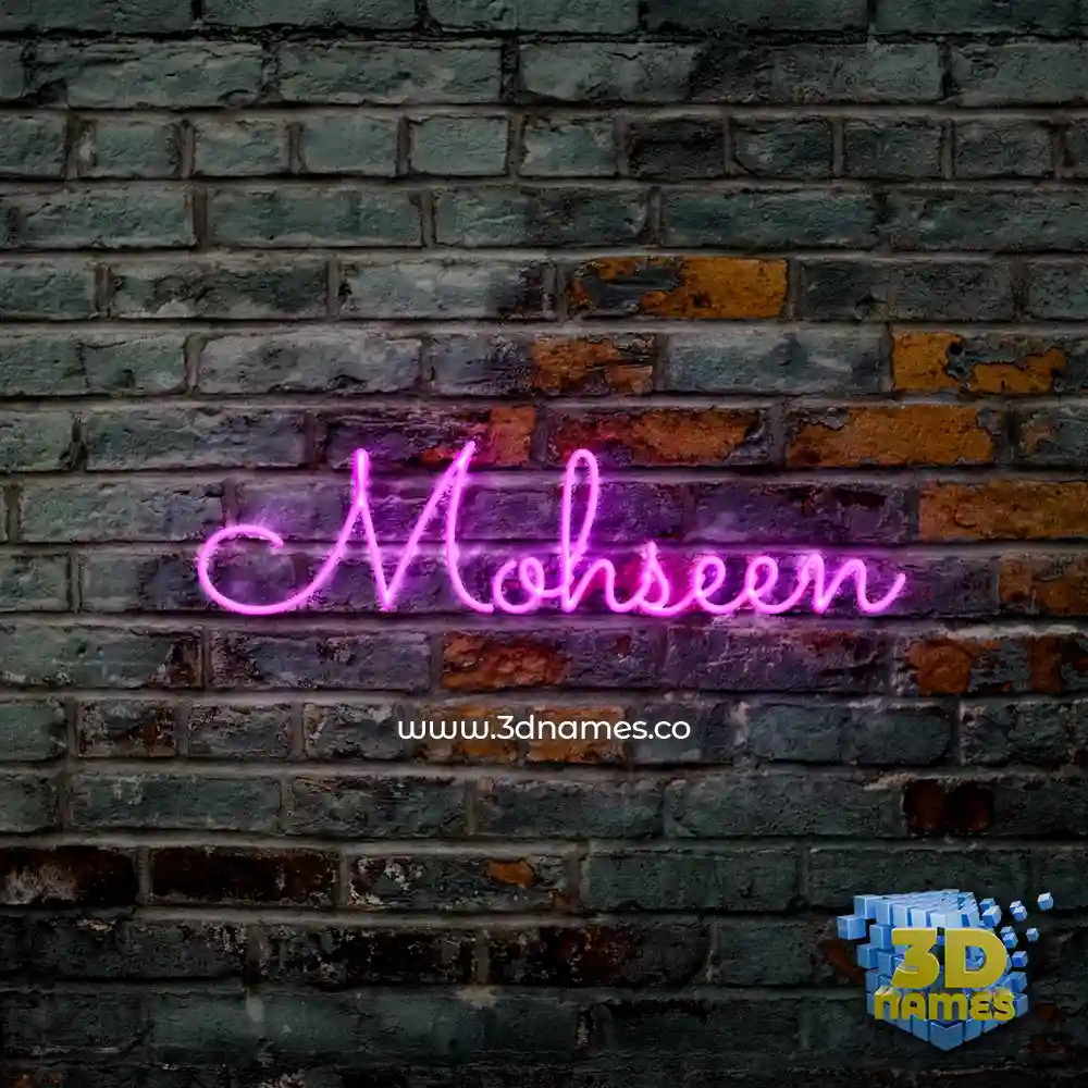 mohseen in Pink Neon style - 3D name wallpaper