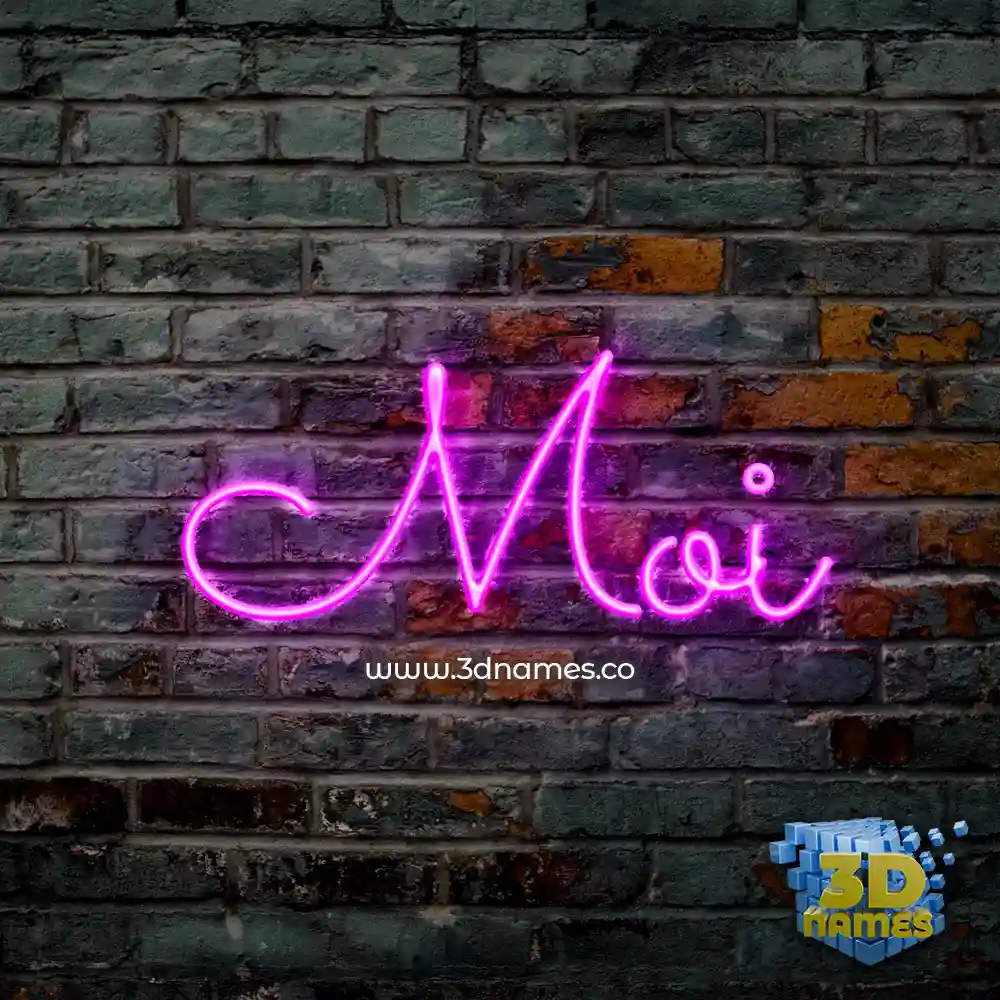 moi in Pink Neon style - 3D name wallpaper