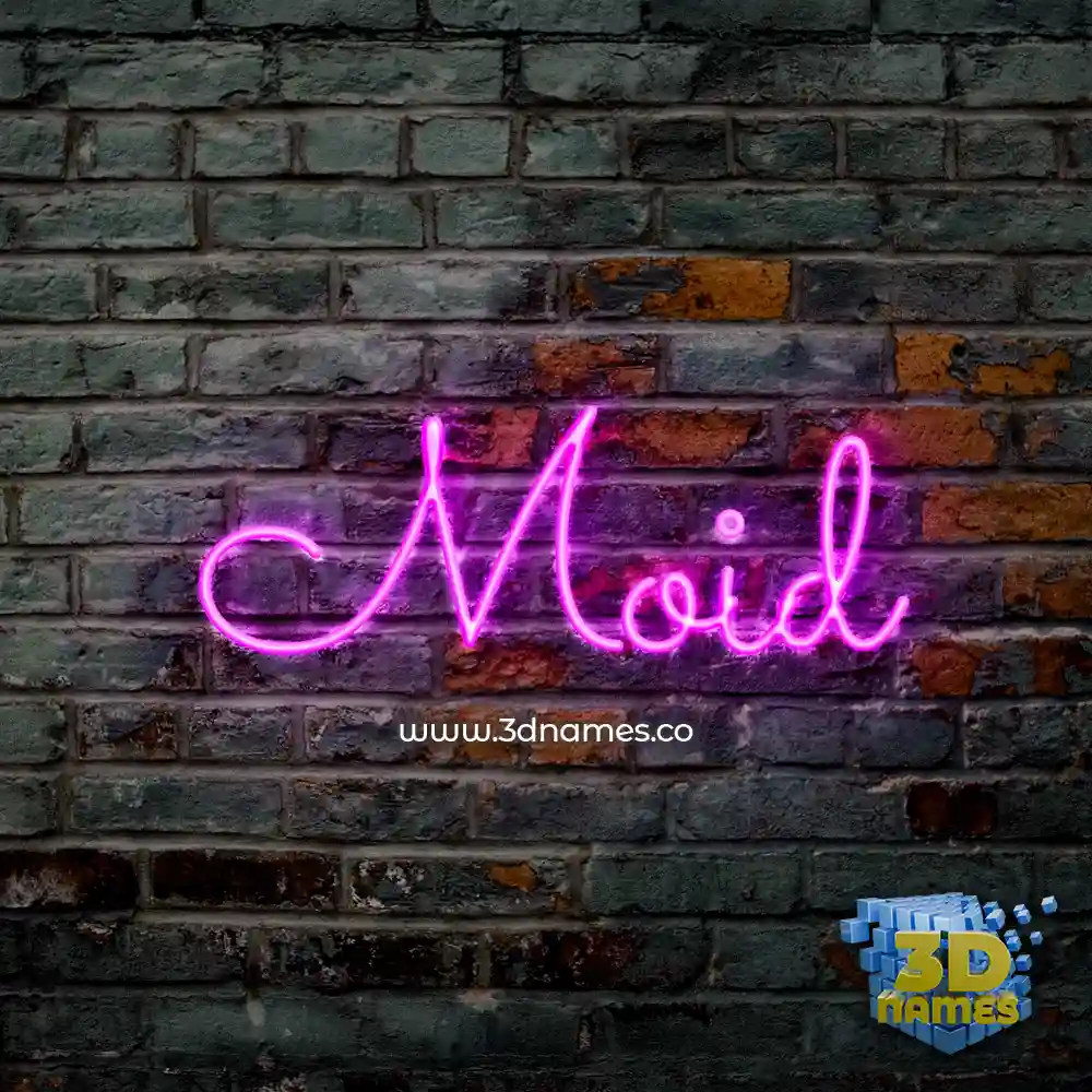 moid in Pink Neon style - 3D name wallpaper