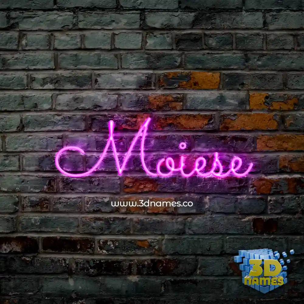 moiese in Pink Neon style - 3D name wallpaper
