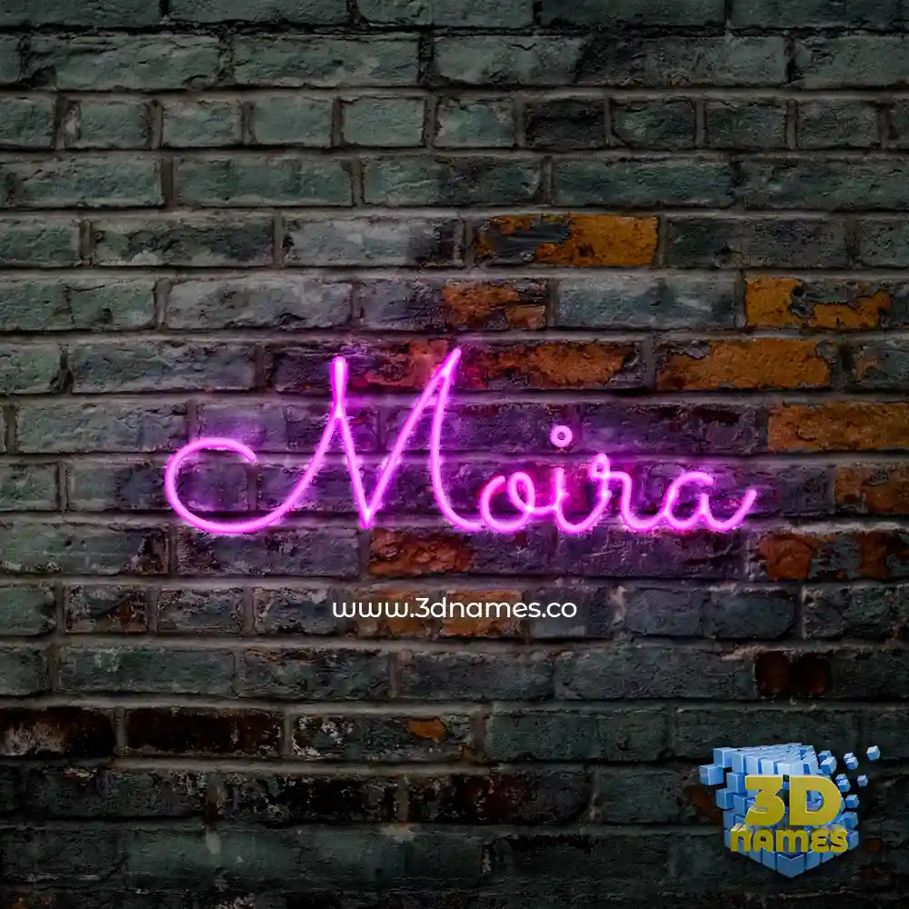 moira in Pink Neon style - 3D name wallpaper