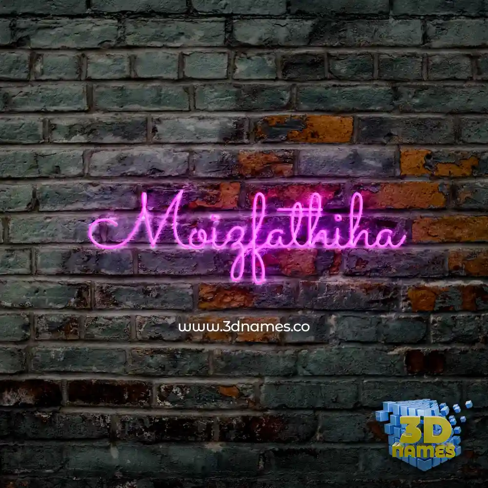 moizfathiha in Pink Neon style - 3D name wallpaper