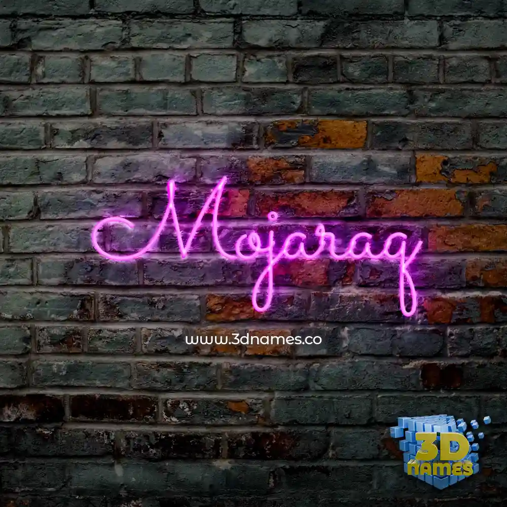mojaraq in Pink Neon style - 3D name wallpaper