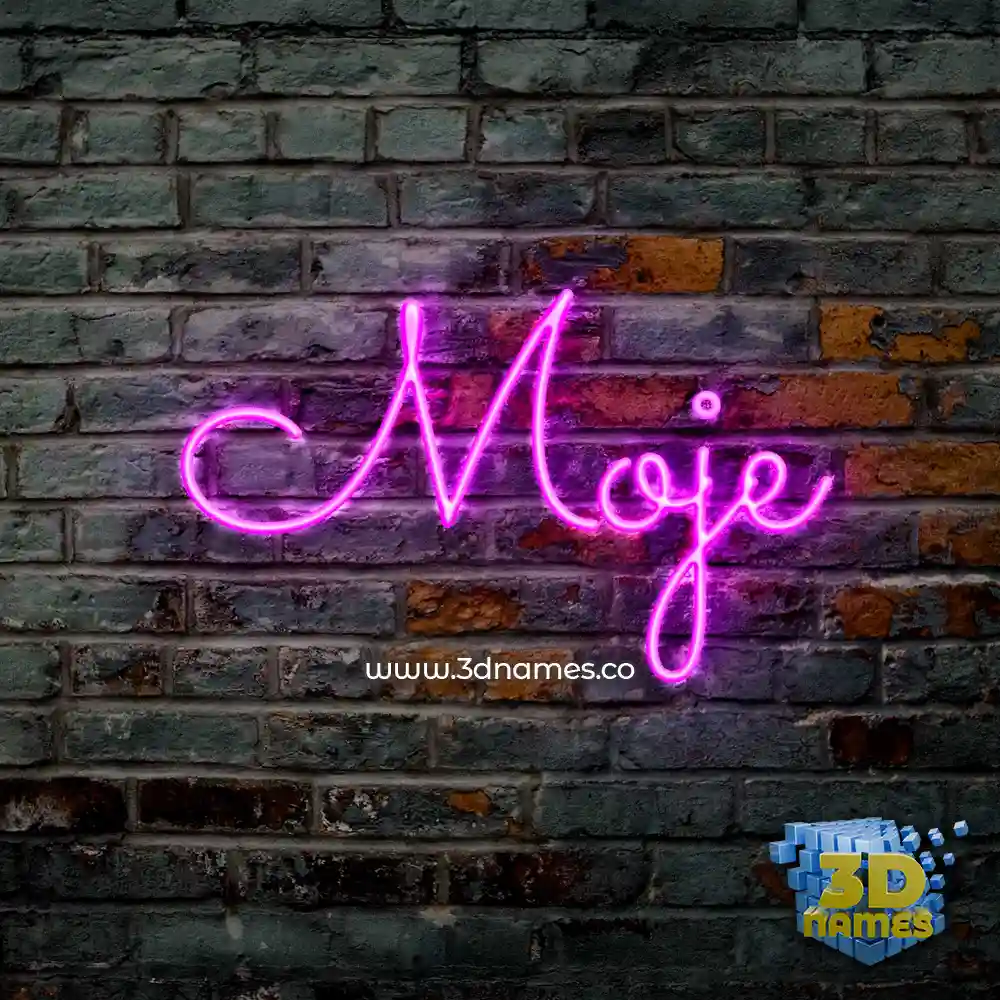 moje in Pink Neon style - 3D name wallpaper