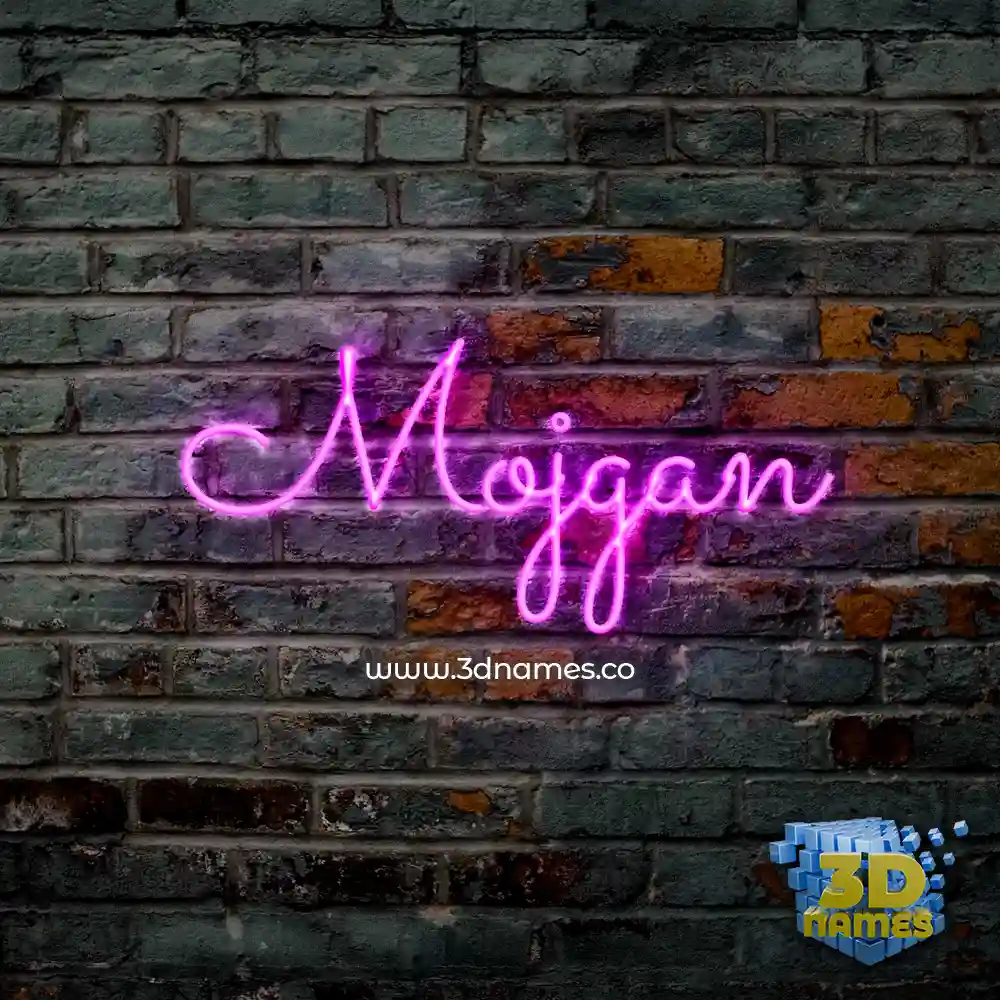 mojgan in Pink Neon style - 3D name wallpaper