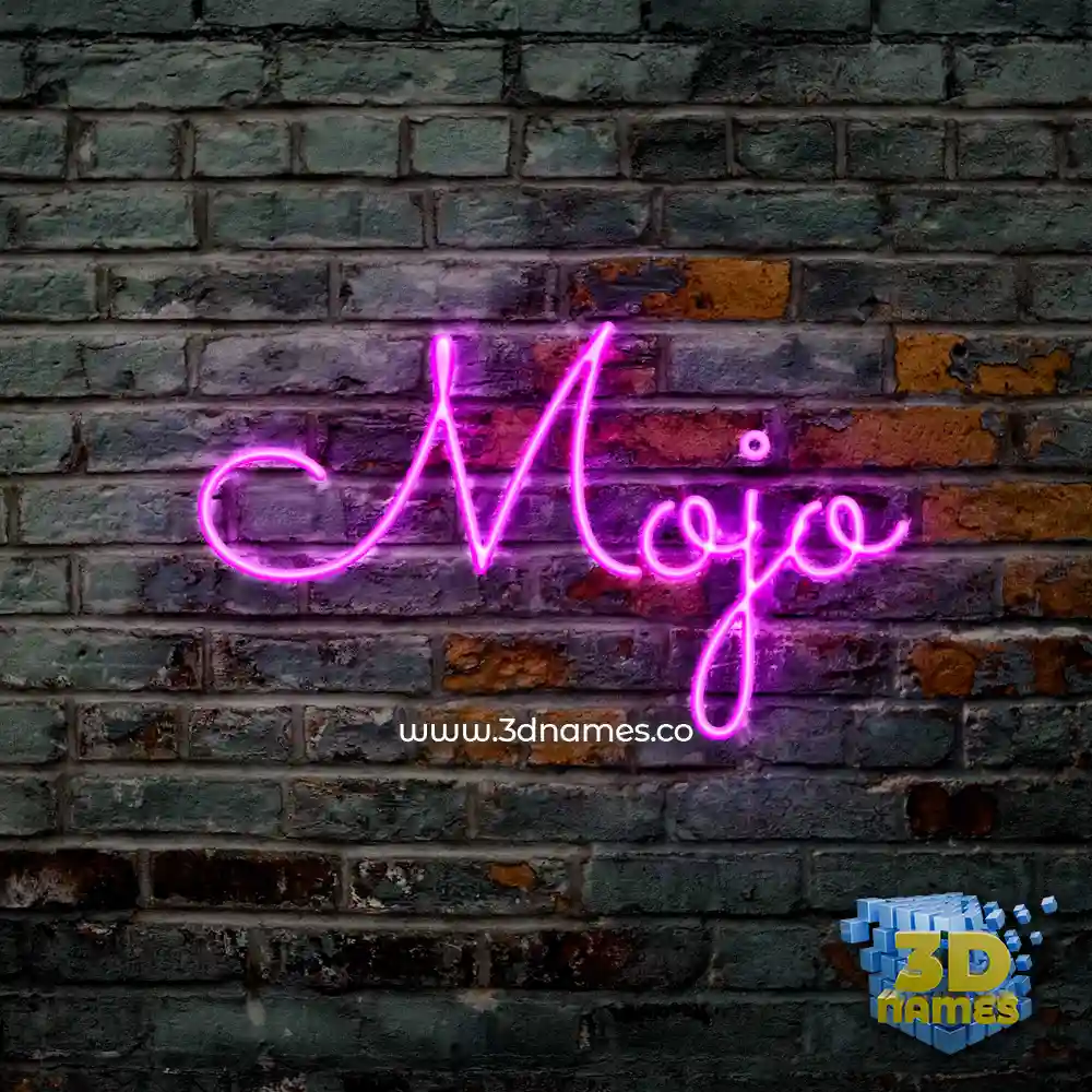 mojo in Pink Neon style - 3D name wallpaper