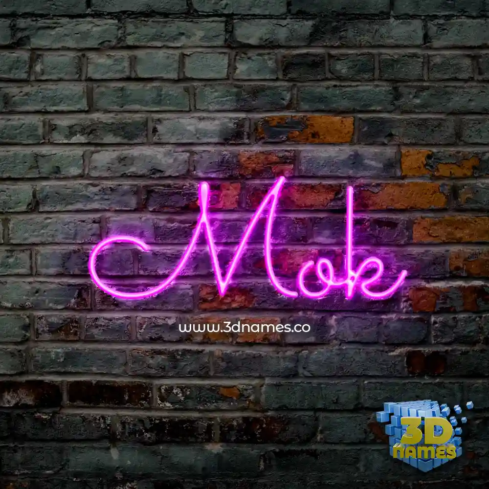 mok in Pink Neon style - 3D name wallpaper