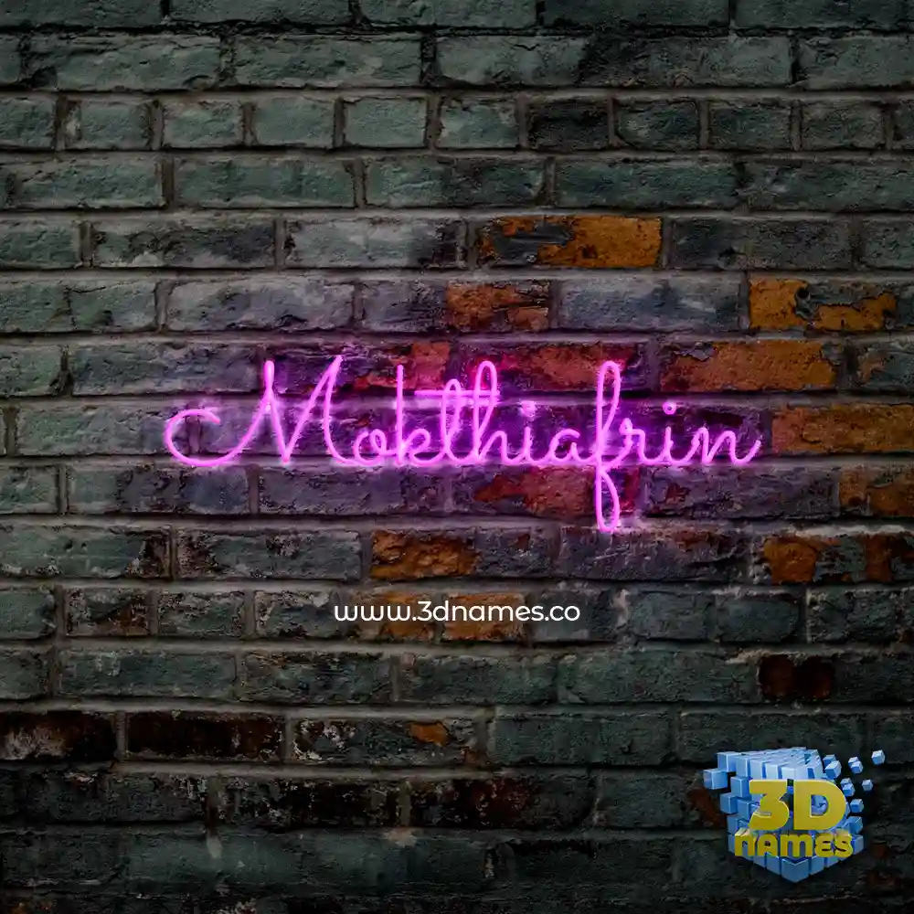 mokthiafrin in Pink Neon style - 3D name wallpaper