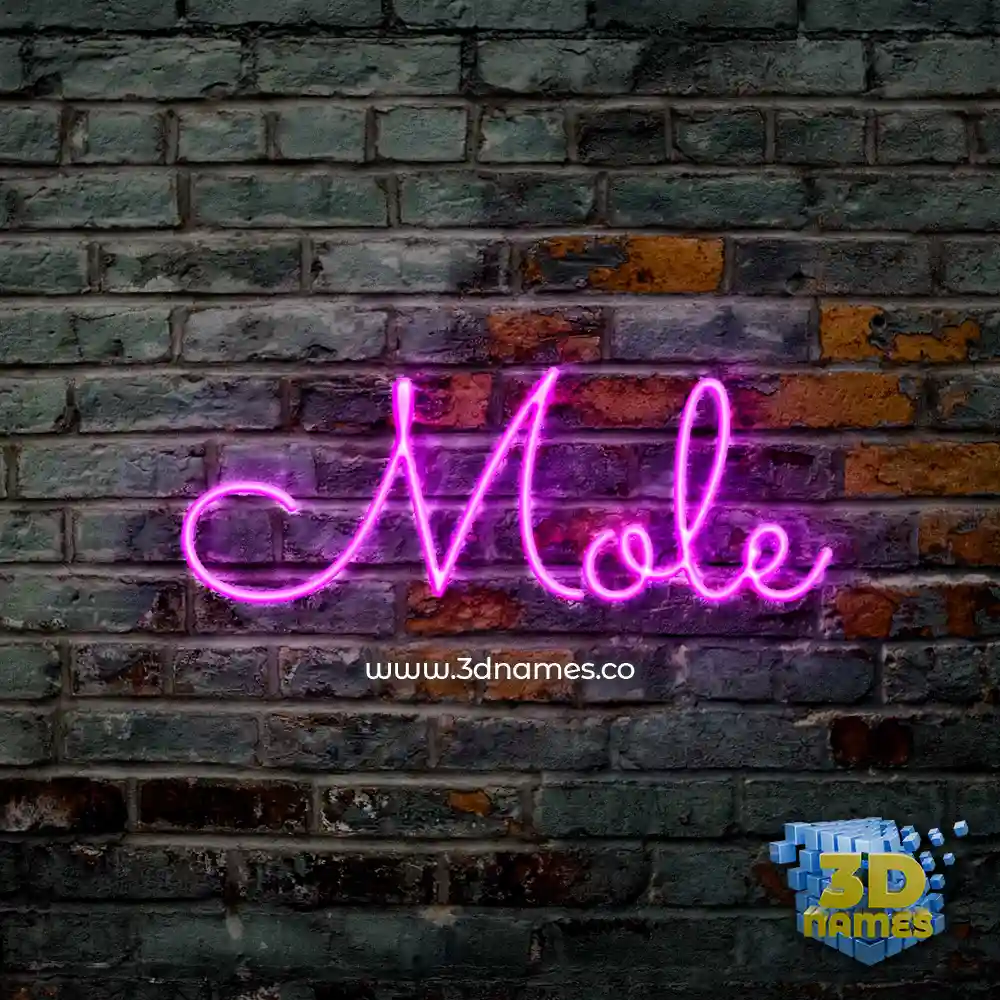 mole in Pink Neon style - 3D name wallpaper