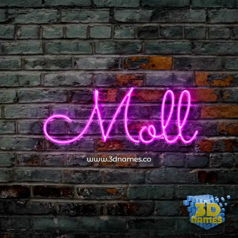 moll in Pink Neon style - 3D name wallpaper