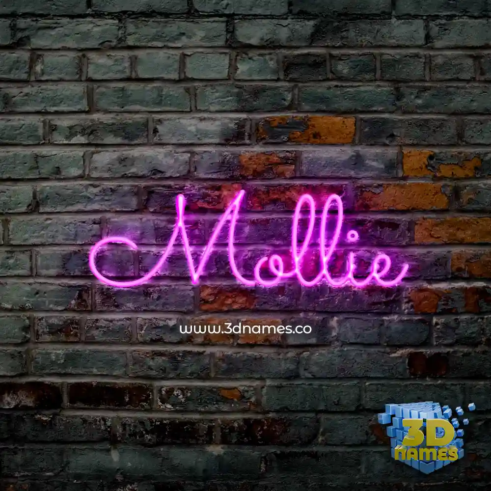 mollie in Pink Neon style - 3D name wallpaper
