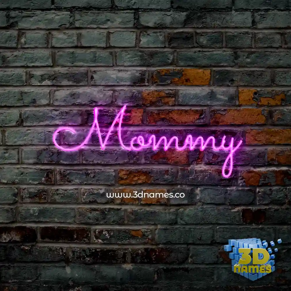 mommy in Pink Neon style - 3D name wallpaper