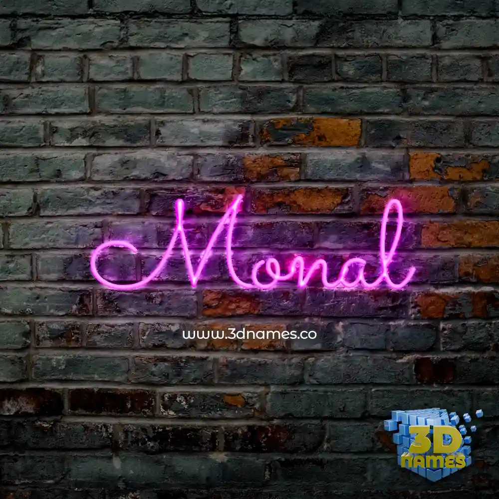 monal in Pink Neon style - 3D name wallpaper