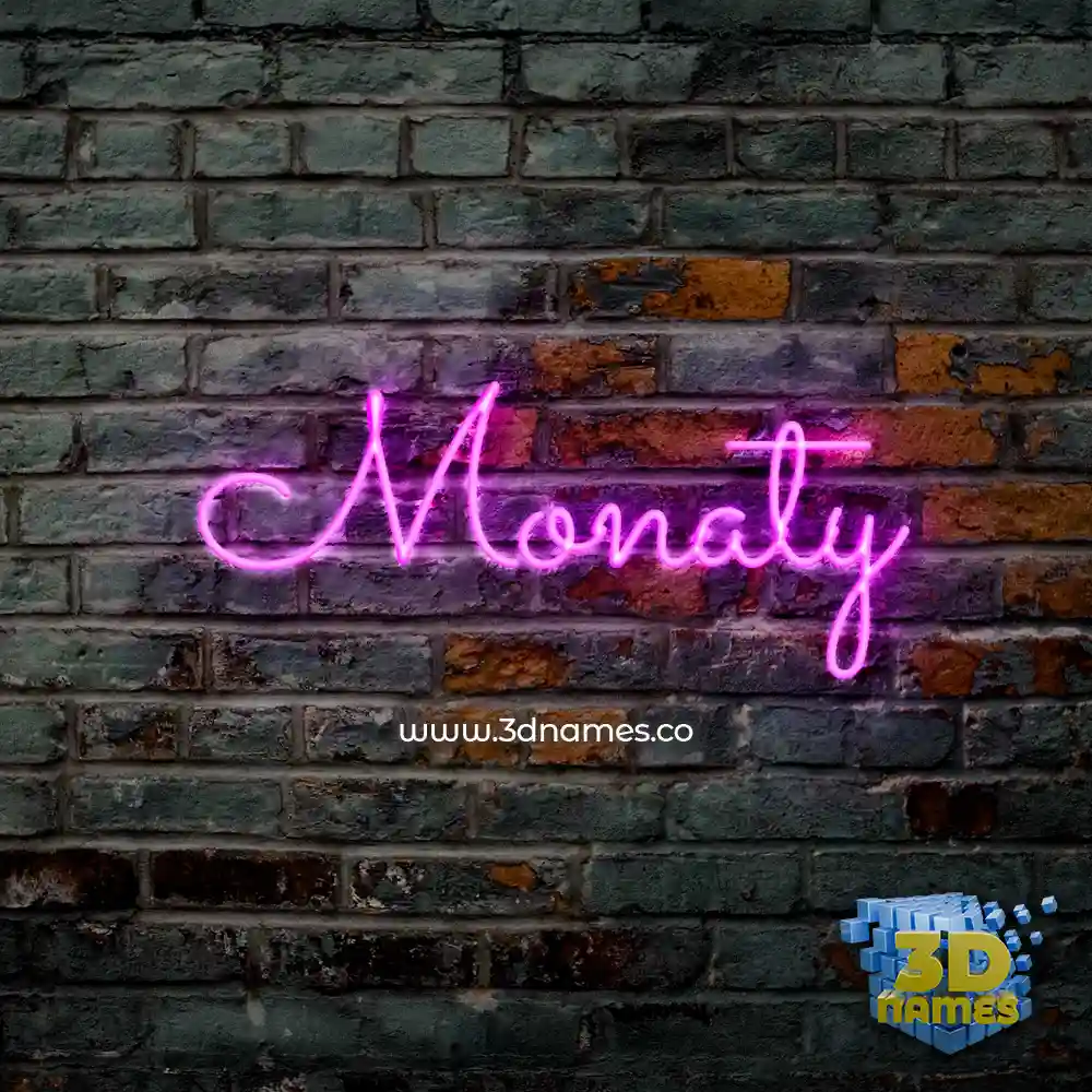 monaty in Pink Neon style - 3D name wallpaper