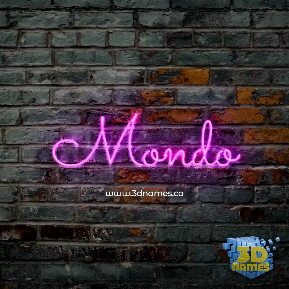 mondo in Pink Neon style - 3D name wallpaper