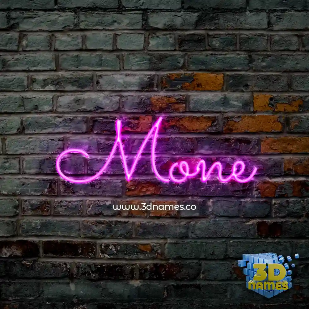 mone in Pink Neon style - 3D name wallpaper