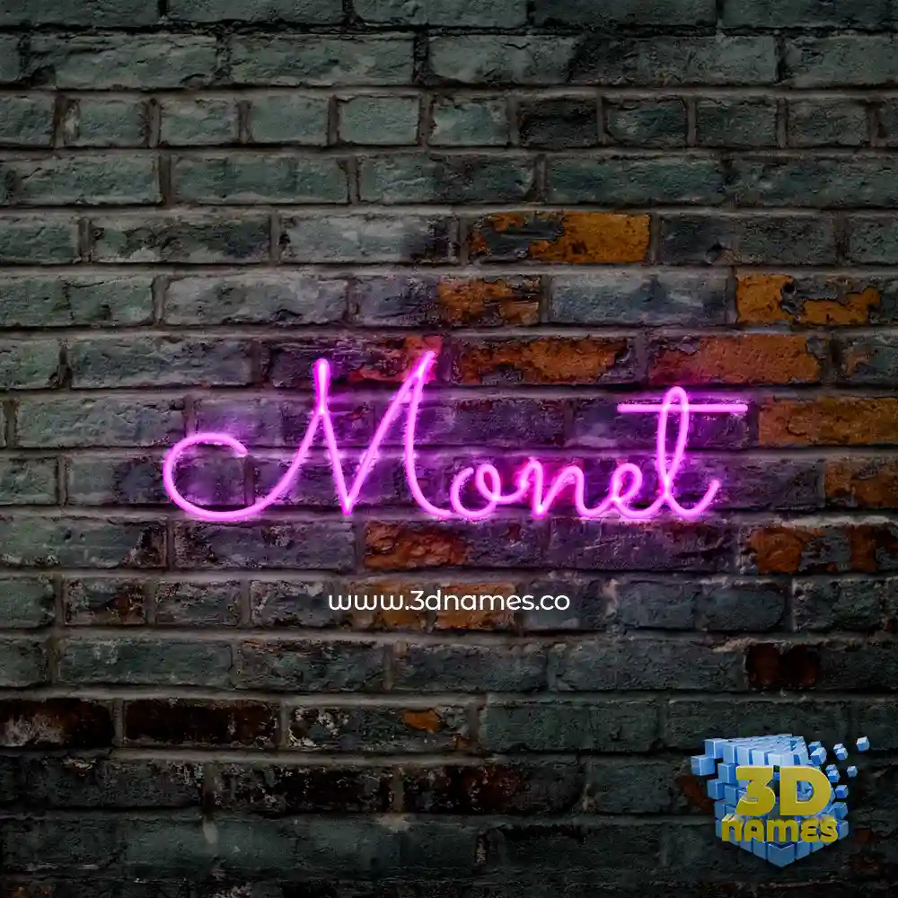 monet in Pink Neon style - 3D name wallpaper