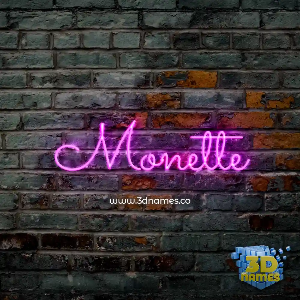 monette in Pink Neon style - 3D name wallpaper