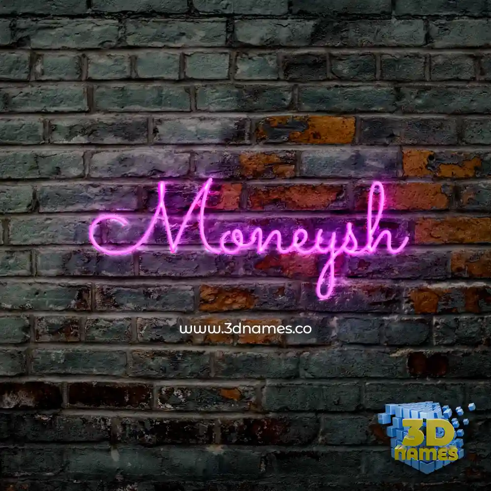 moneysh in Pink Neon style - 3D name wallpaper