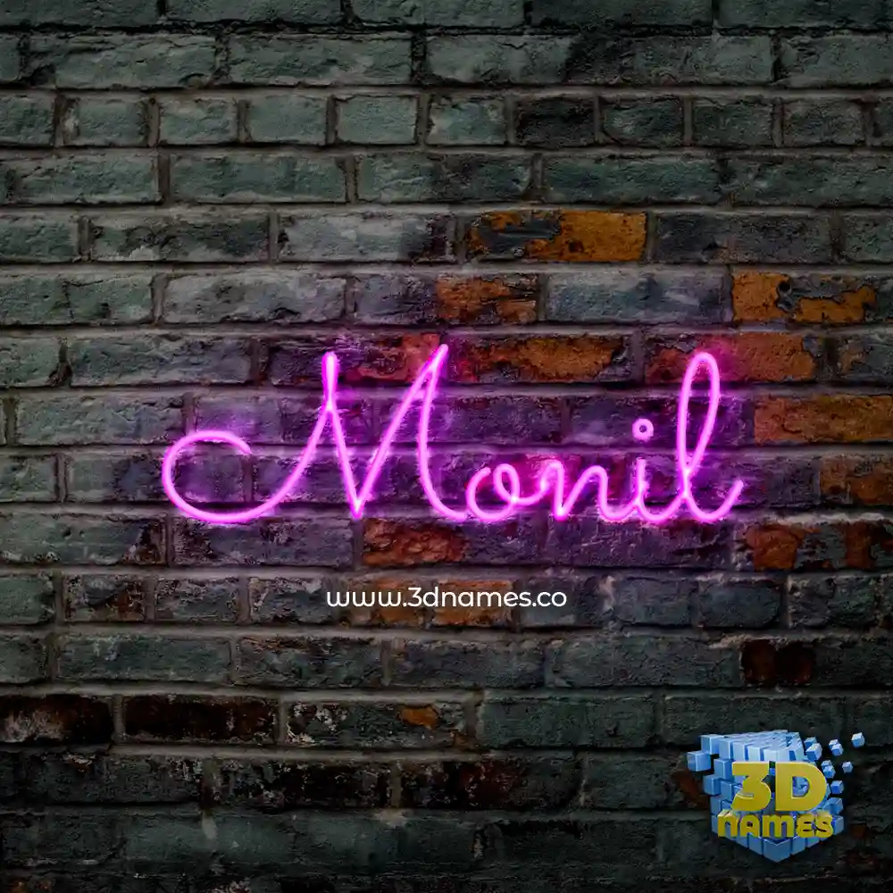 monil in Pink Neon style - 3D name wallpaper