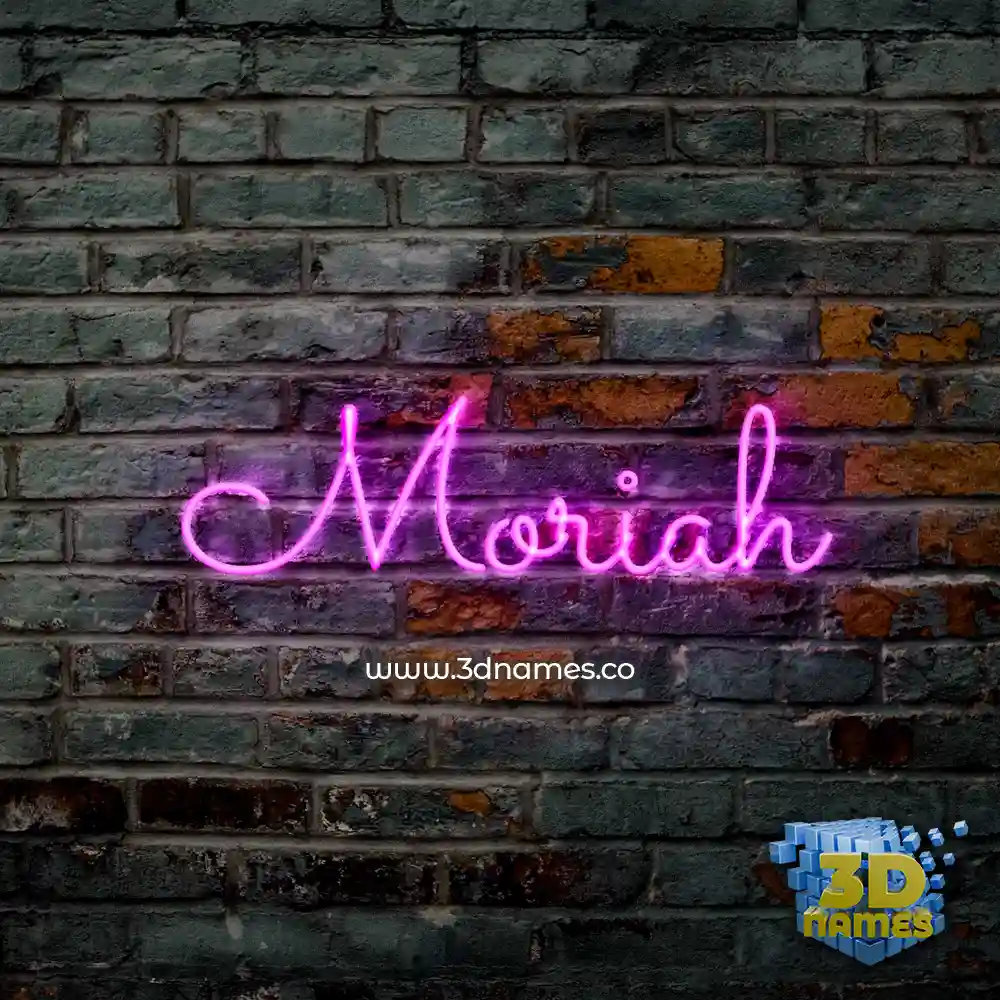 moriah in Pink Neon style - 3D name wallpaper