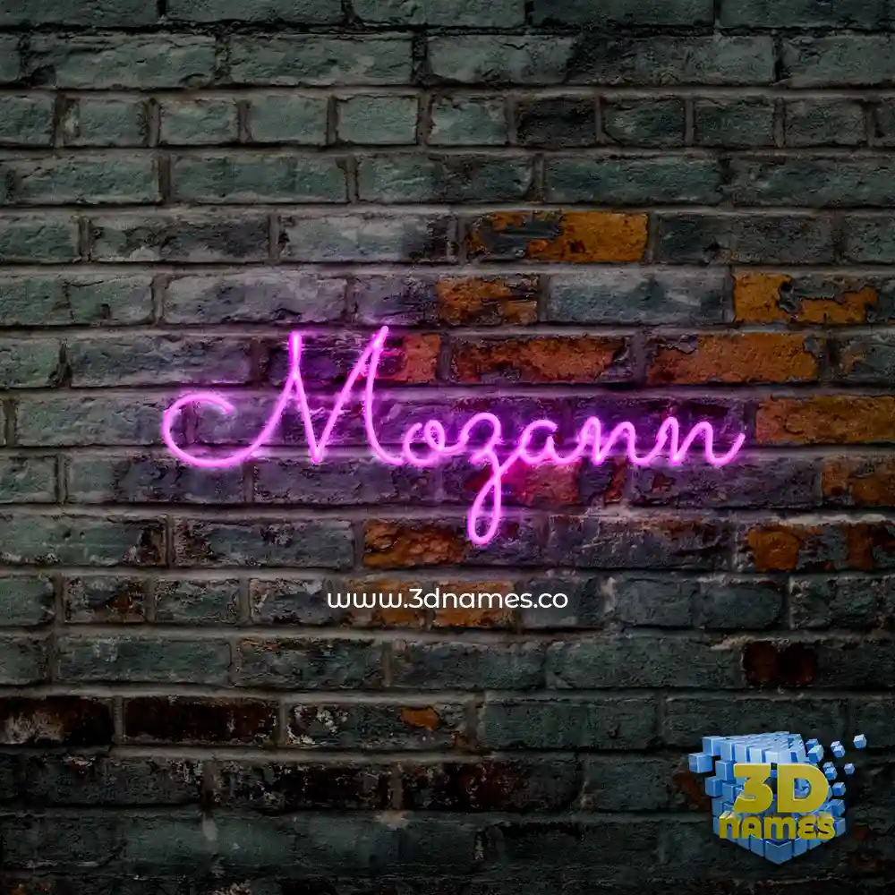 mozann in Pink Neon style - 3D name wallpaper