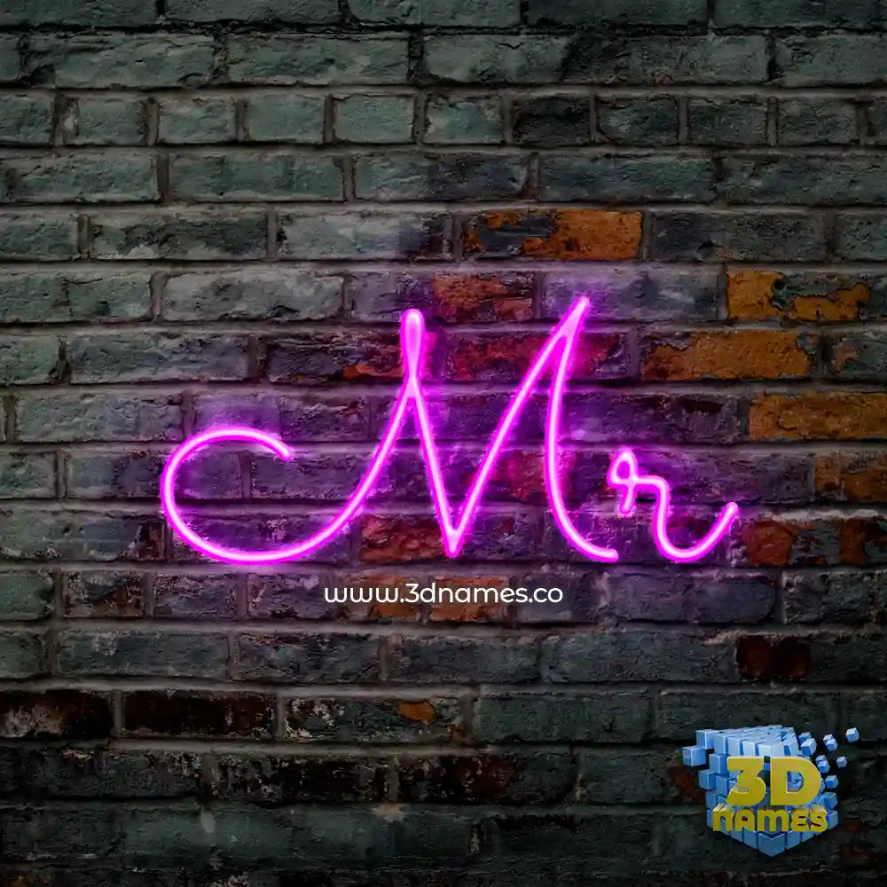 mr in Pink Neon style - 3D name wallpaper