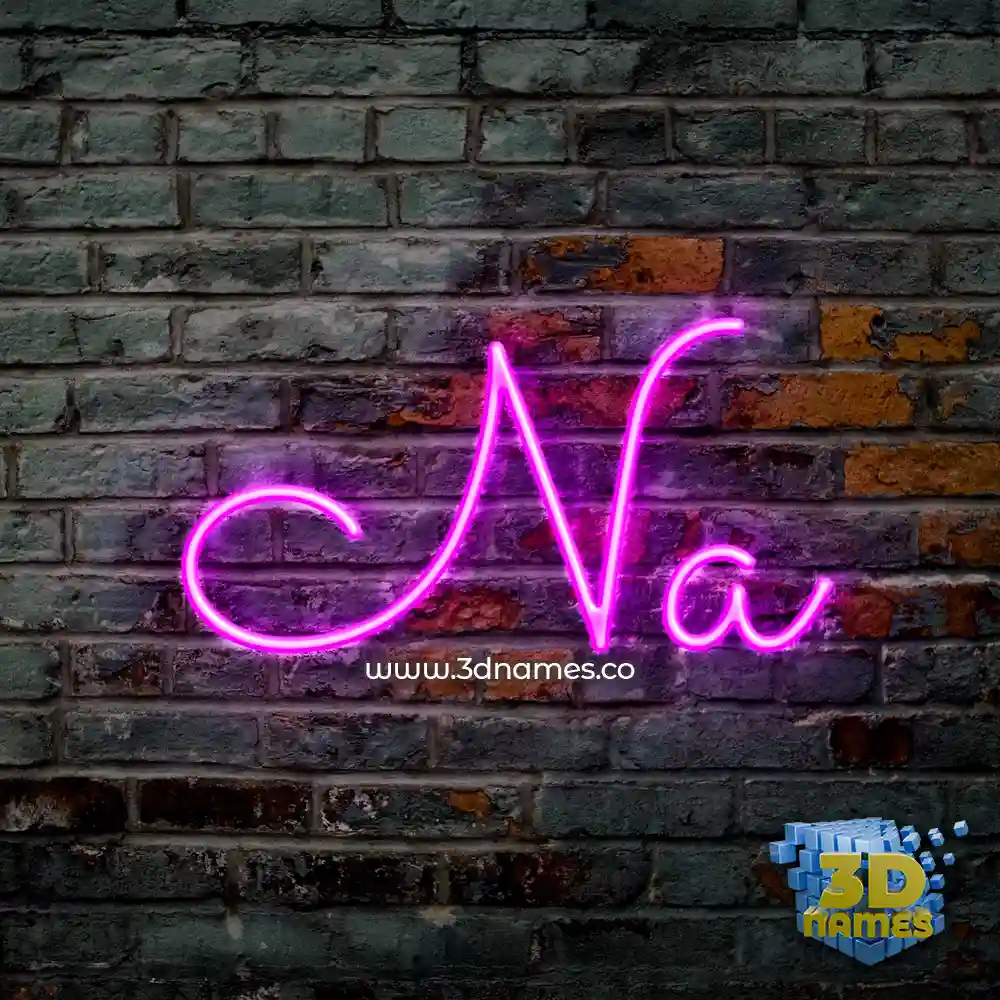 na in Pink Neon style - 3D name wallpaper