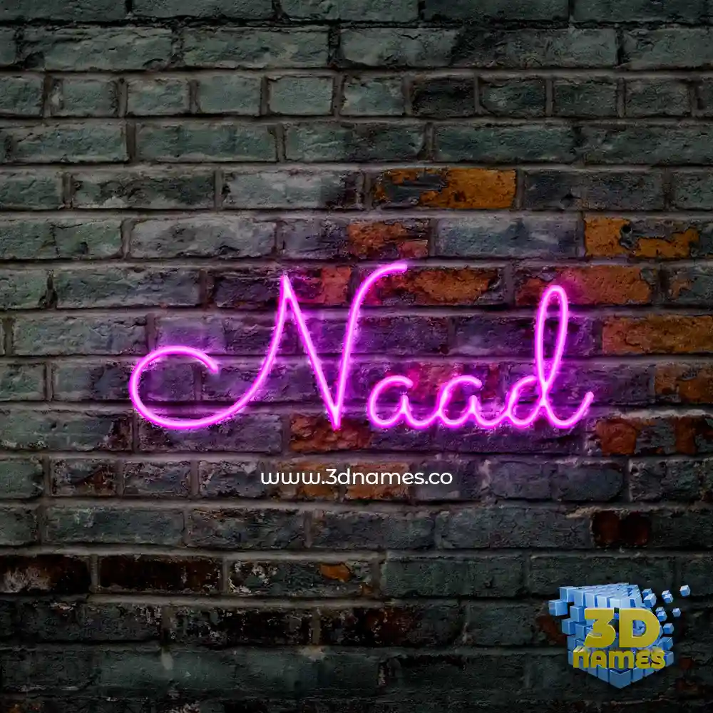 naad in Pink Neon style - 3D name wallpaper