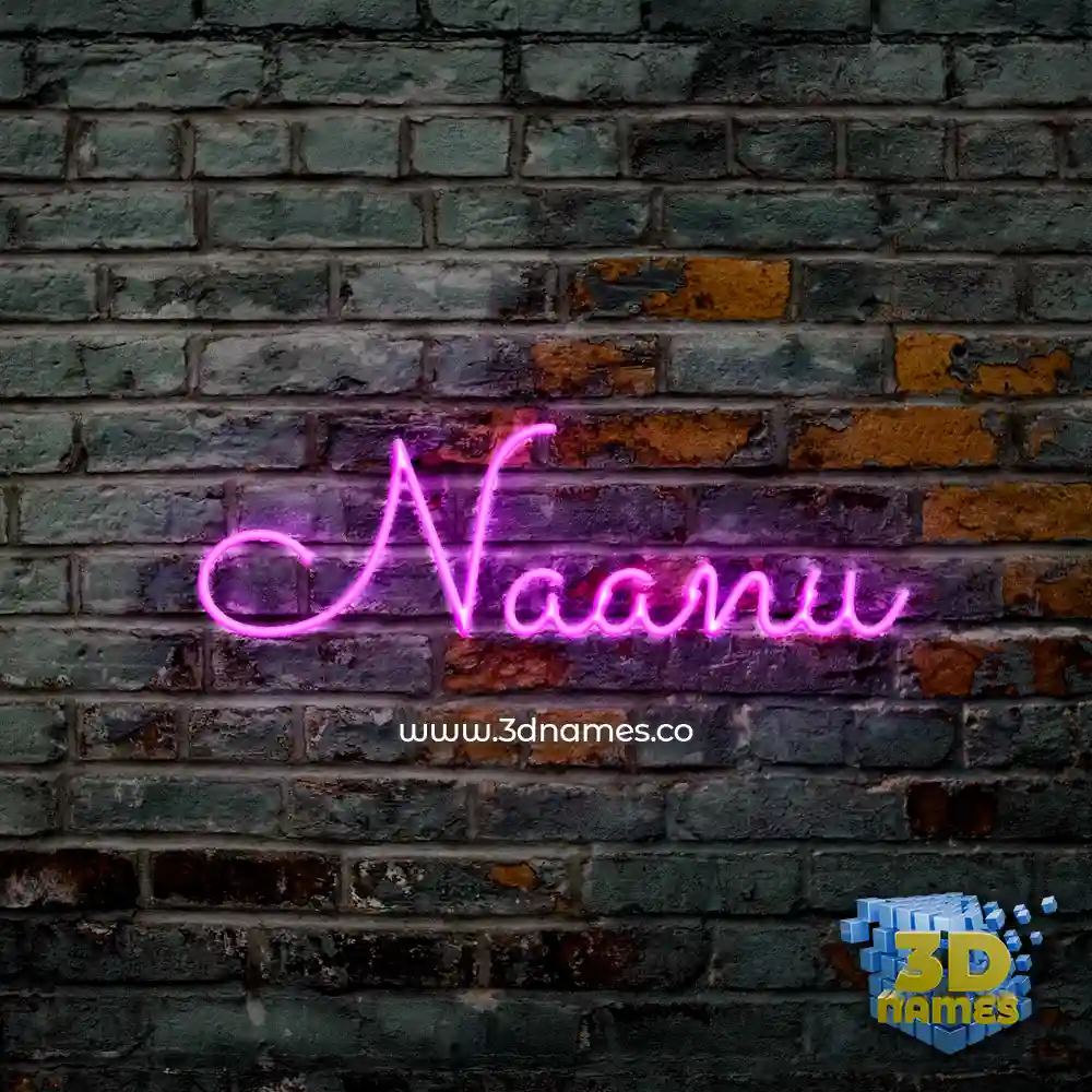 naanu in Pink Neon style - 3D name wallpaper