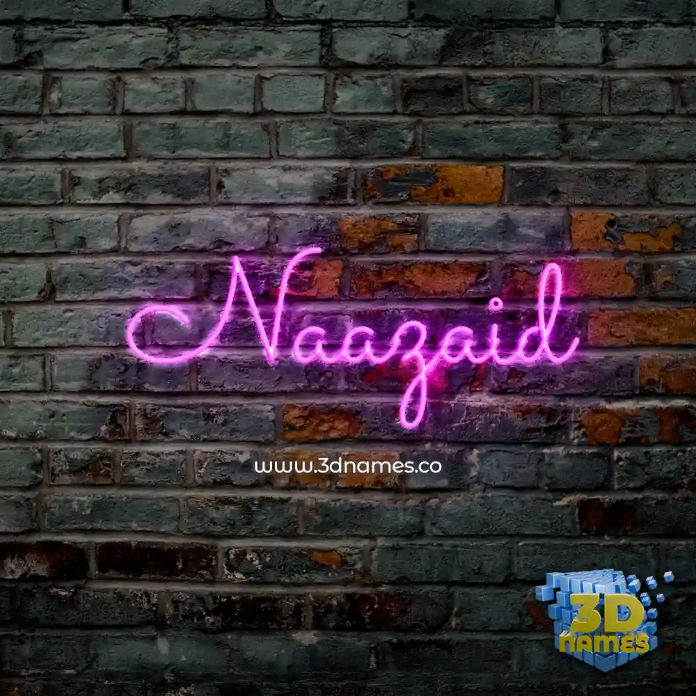 naazaid in Pink Neon style - 3D name wallpaper