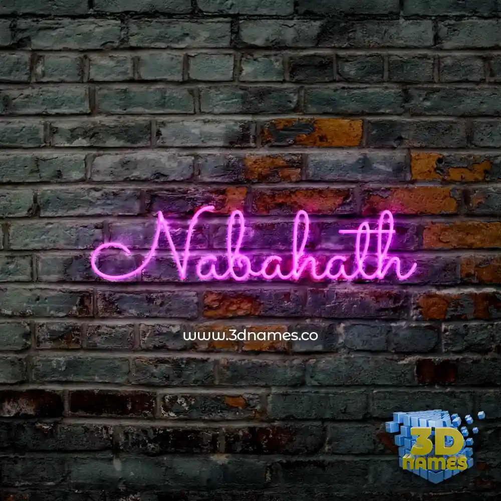 nabahath in Pink Neon style - 3D name wallpaper