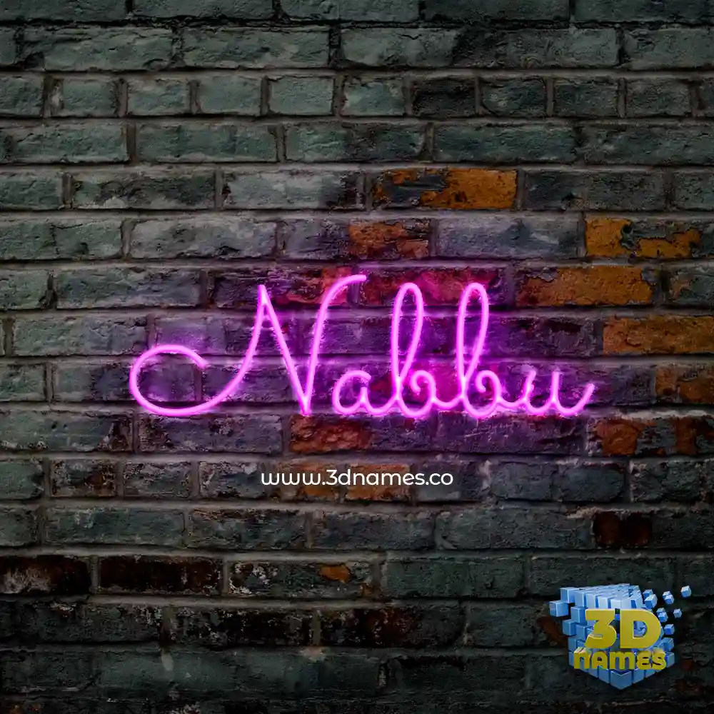 nabbu in Pink Neon style - 3D name wallpaper