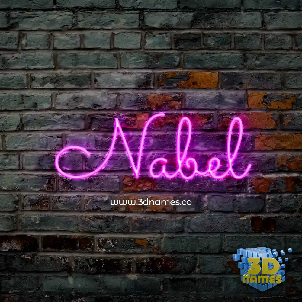 nabel in Pink Neon style - 3D name wallpaper