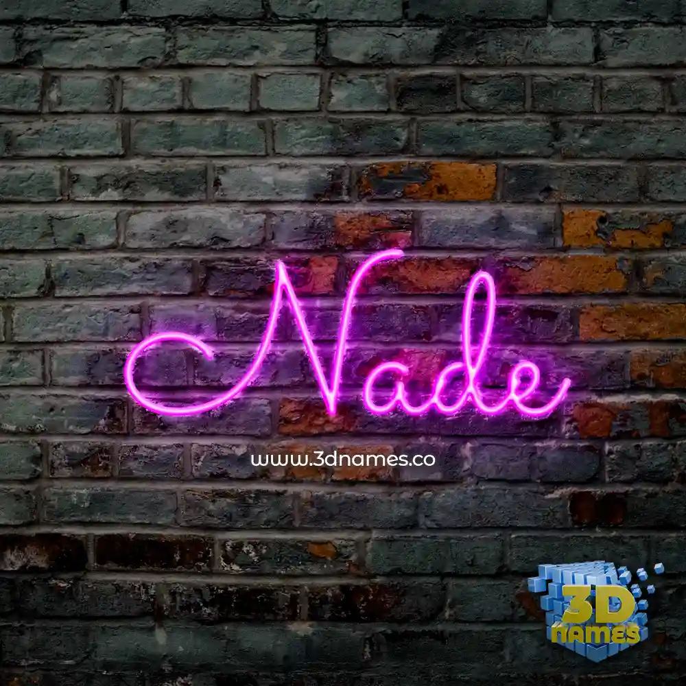 nade in Pink Neon style - 3D name wallpaper
